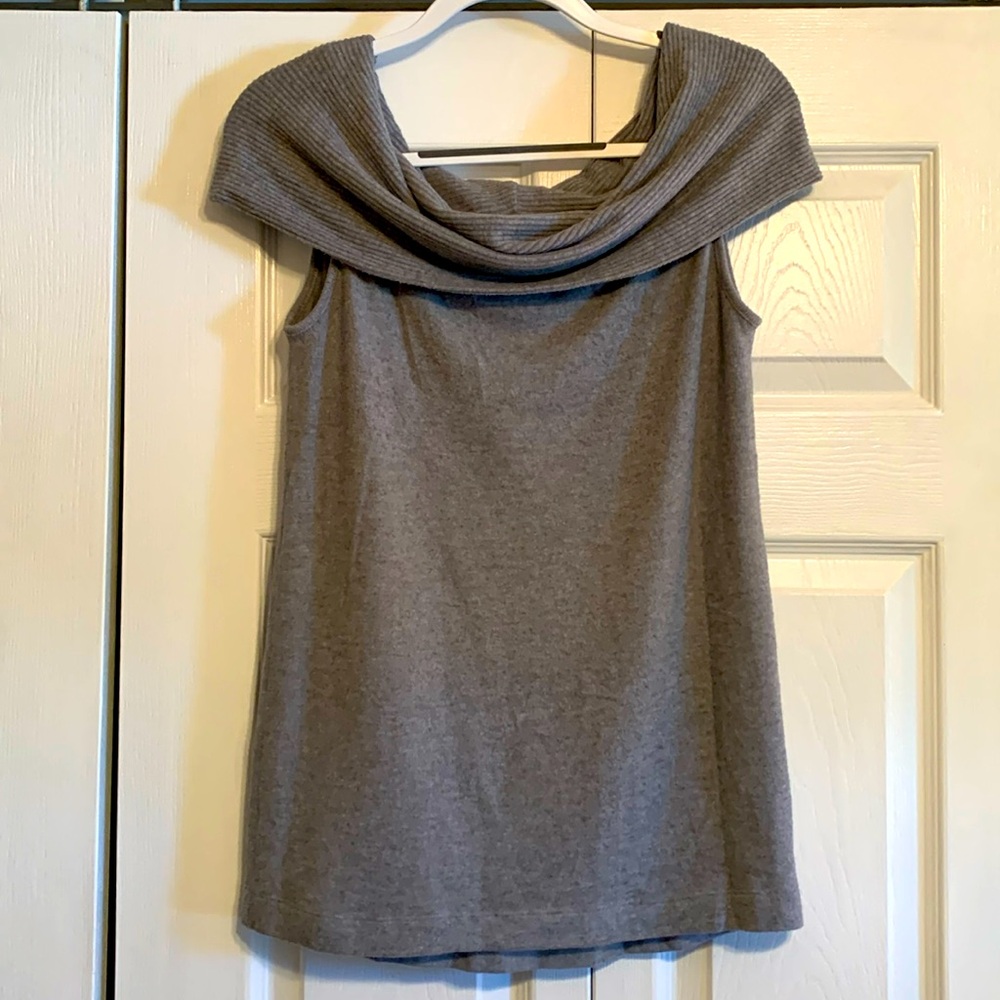 Three Dots, cowlneck sweater, sleeveless , size small, EUC